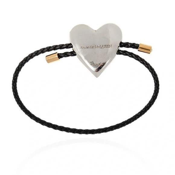 Unisex Alexander McQueen Heart Leather Strap Bracelet - Picture 2 of 9